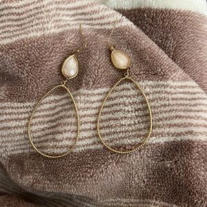 Pink and Gold Dangly Earrings